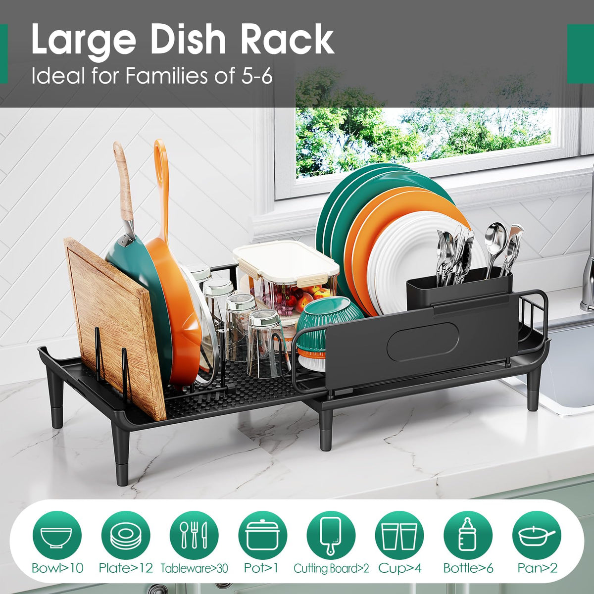 Urackify tall legs clear sink rims for spill-free drainage.
