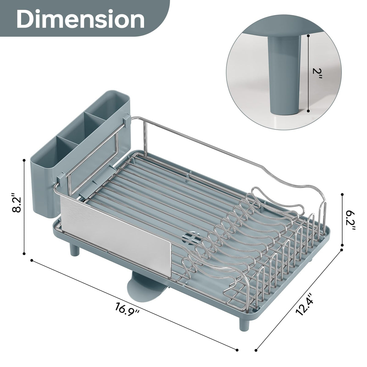 Urackify dish rack drain board directs water into the sink for neat counters.