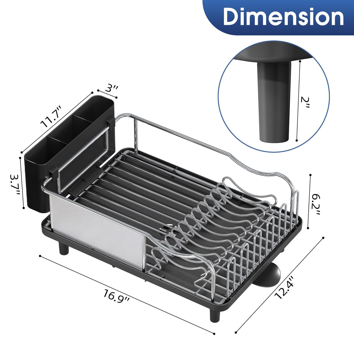 Urackify easy-assembly dish rack simplifies setup in minutes.