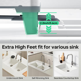 Urackify funnel-shaped drainboard enables fast drainage from the rack.