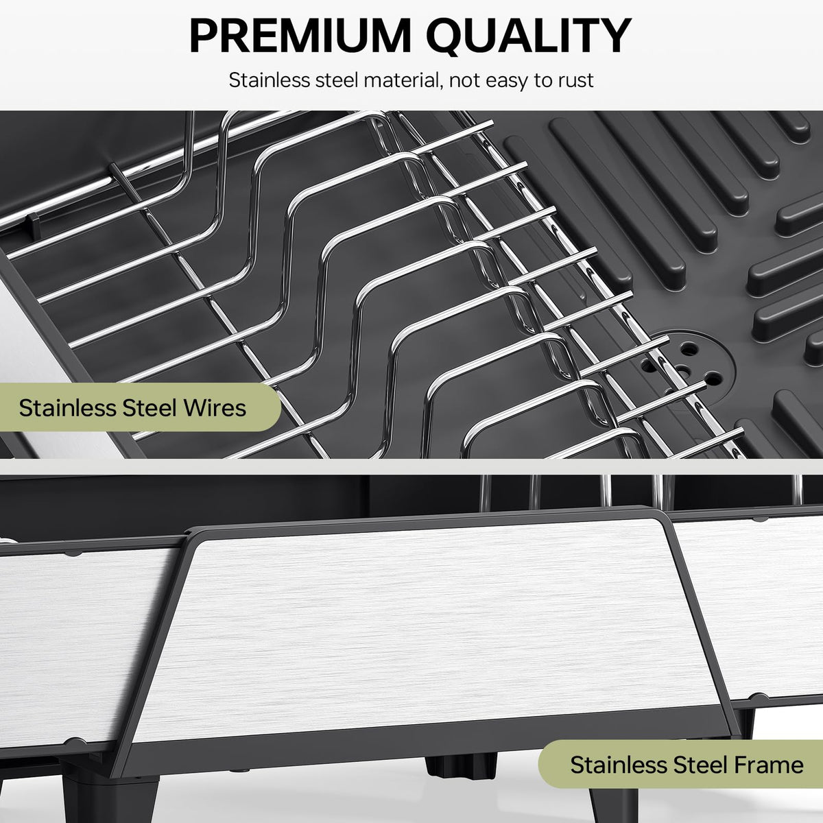 Urackify kitchen counter dish rack fits under many sinks for easy access