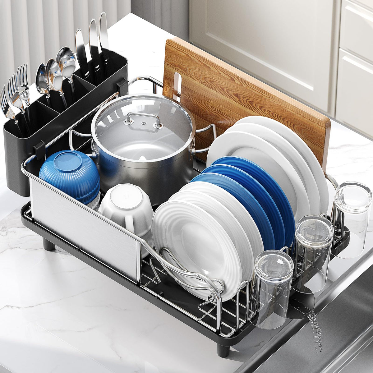 Urackify kitchen-organization-system keeps countertops tidy and efficient.