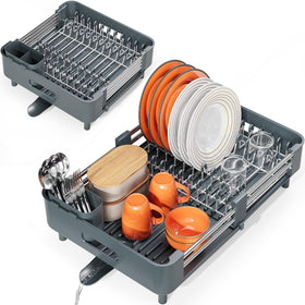 Urackify matte-green dish rack fits compact spaces and improves airflow.