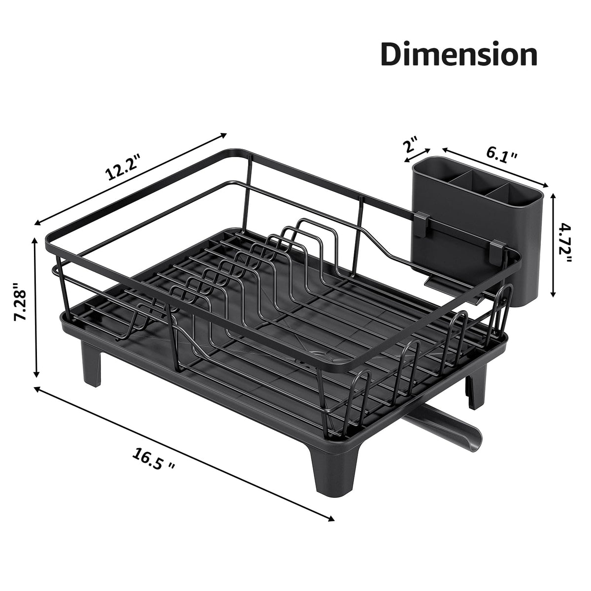 Urackify large-capacity rack for plates, bowls, and cups drying efficiently.