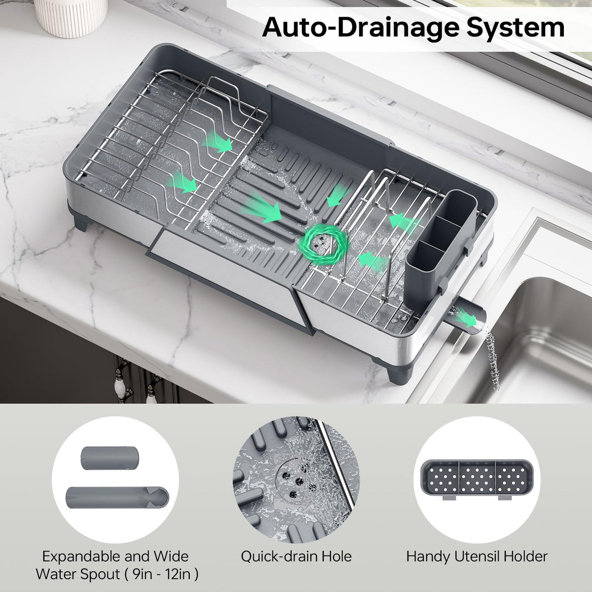 Urackify large-capacity rack accommodates pots and pans securely.