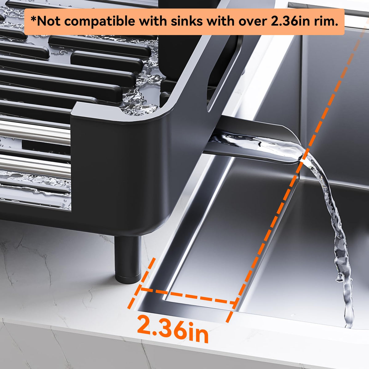 Urackify non-slip feet keep the rack stable on countertops