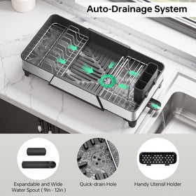 Urackify rust-resistant dish drying rack built for daily use and easy cleaning