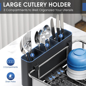 Urackify smart drainage with removable drip tray to keep counters dry.
