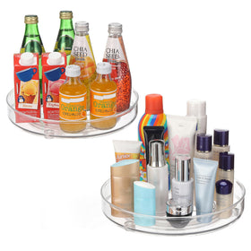 URALFA 2-pack lazy susan on cabinet shelf for easy access.