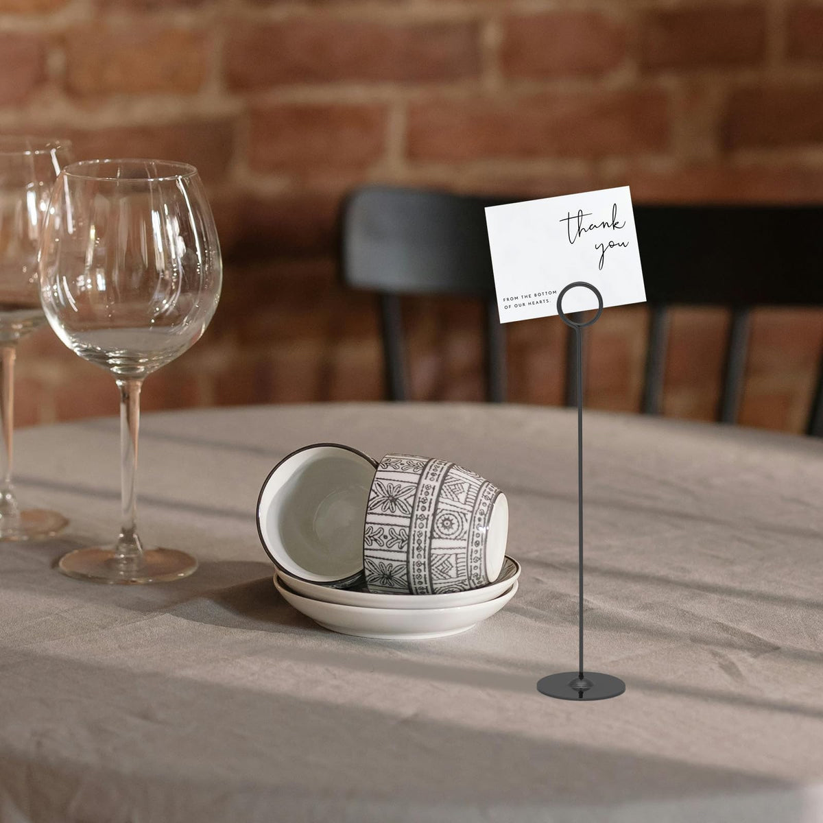Urban Deco 36PK table number holders shown in a stylish event setup.