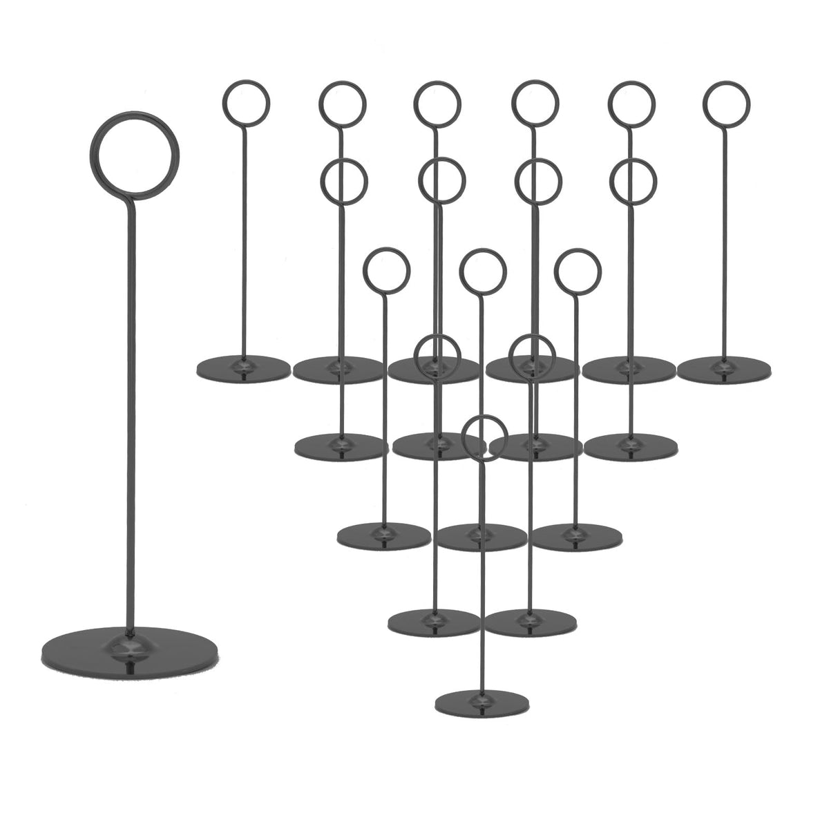 Urban Deco 8-inch black table card holder keeping signs upright for outdoor events