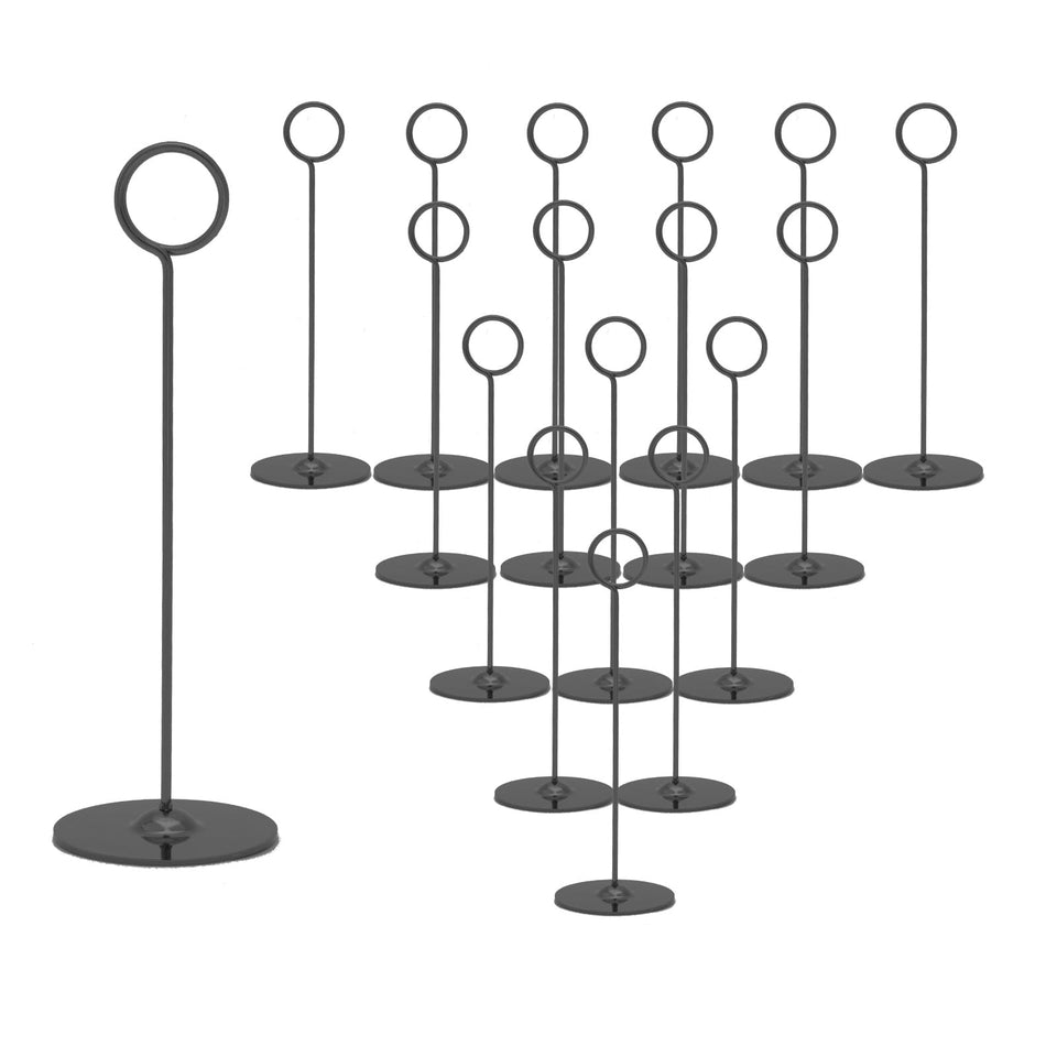 Urban Deco 8-inch black table card holder keeping signs upright for outdoor events