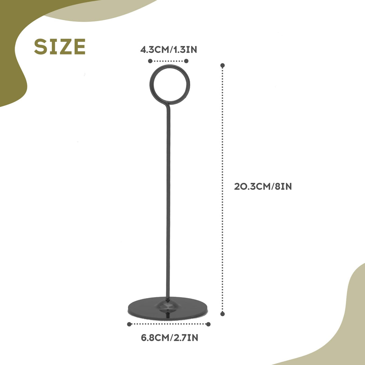 Urban Deco gold 8-inch table card holder adds elegant visibility for signage