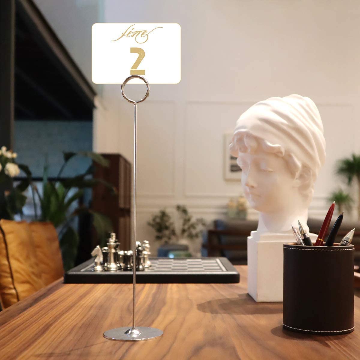 Urban Deco eye-catching design table card holders.