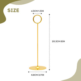 Urban Deco gold table-card holder base stands sturdy for outdoor use.
