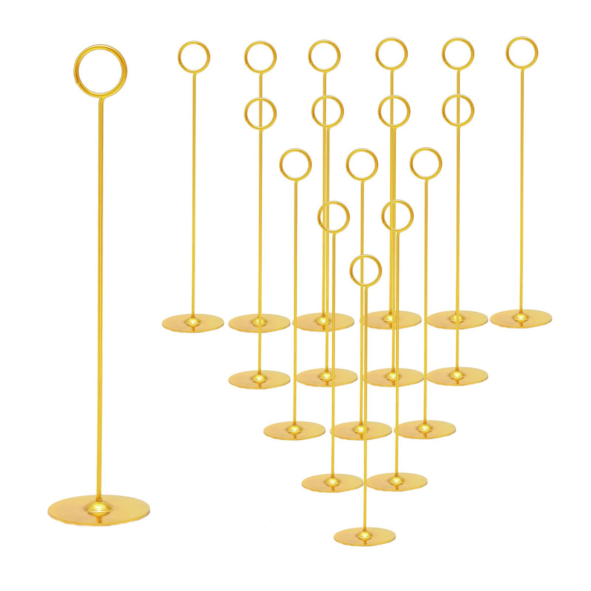Urban Deco gold table number holder with a 12-inch base for elegant events
