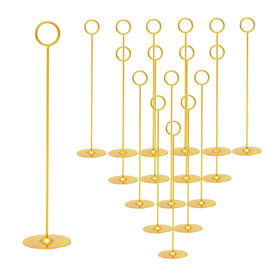 Urban Deco gold table number holder with a 12-inch base for elegant events
