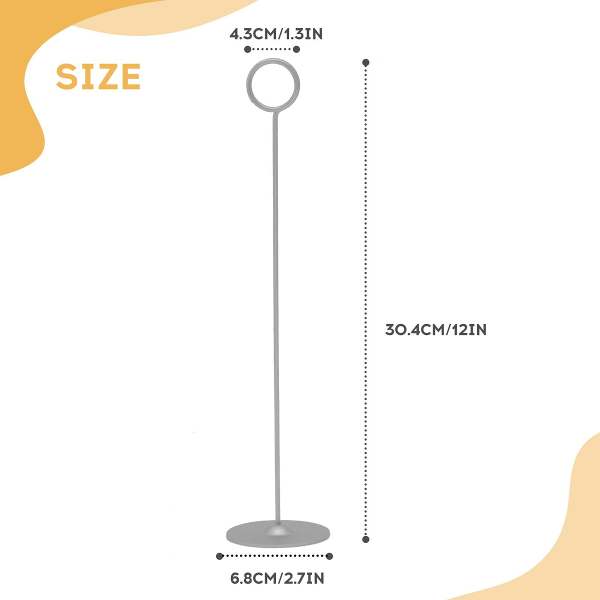 Urban Deco 12-inch black table card holder for clear signs.