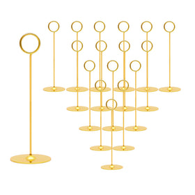 Urban Deco table-number holder 8-inch gold keeps signs upright at events.