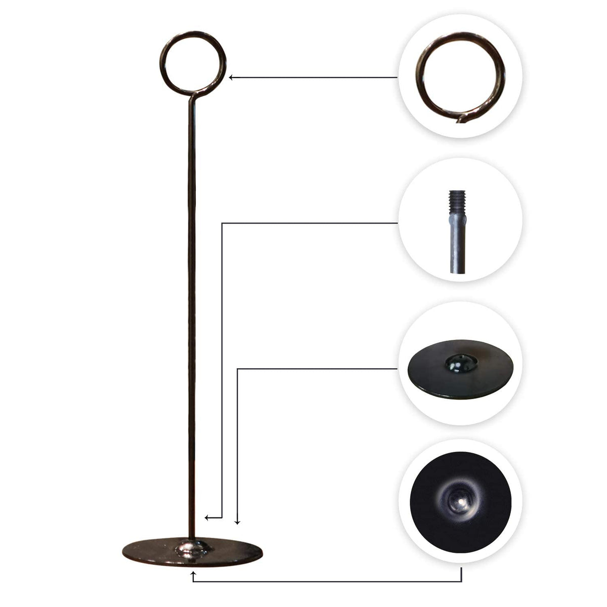 Urban Deco restaurant display table signs stand securely for menus