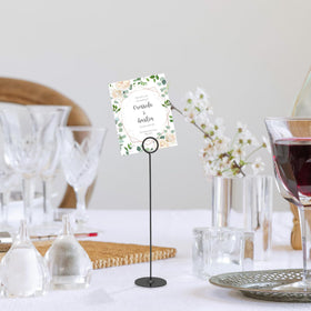 Urban Deco table number holders silver base complement modern wedding decor