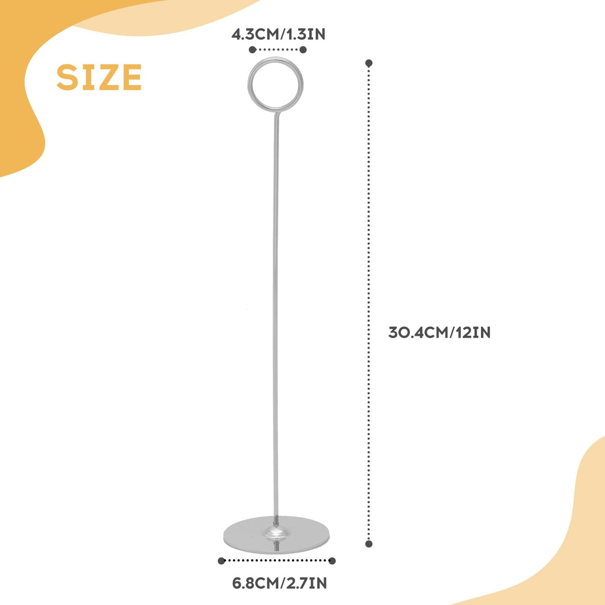 Urban Deco 12-inch table sign holder keeps cards upright.