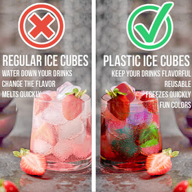 Urban Essentials quick-freeze ice cubes chill beverages rapidly without watering down.