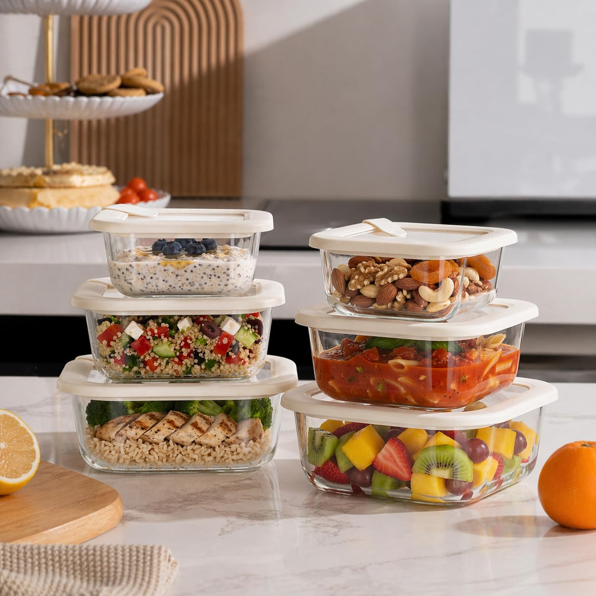 Urban Green 17oz square glass container ideal for portioning leftovers