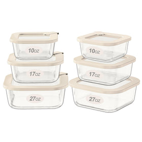 Urban Green 27oz square glass container for meal prep with clear visibility