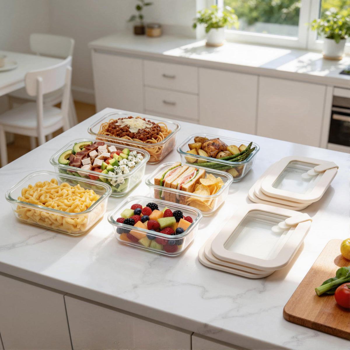 Urban Green dishwasher-safe glass containers for easy cleanup.