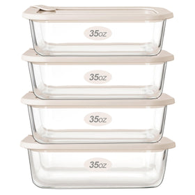 Urban Green glass container rectangular 35oz for meal prep and leftovers