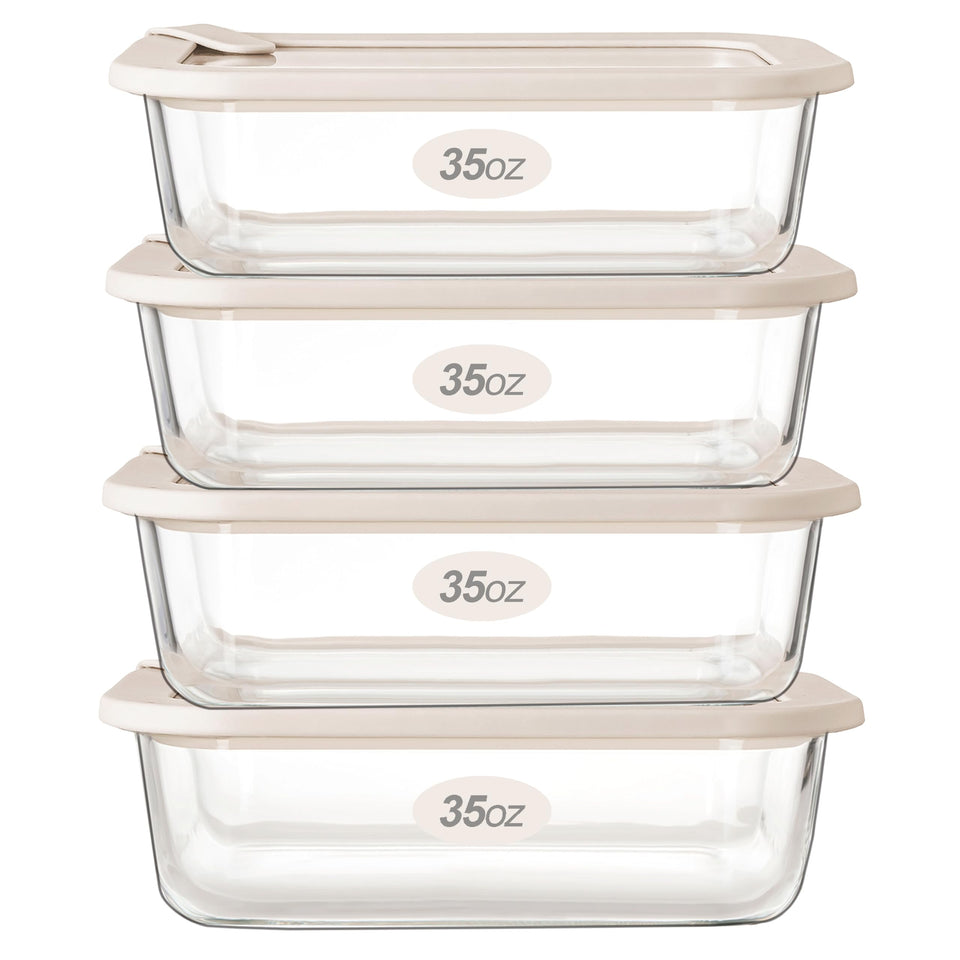 Urban Green glass container rectangular 35oz for meal prep and leftovers
