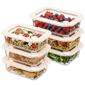 Urban Green 12oz rectangular glass container ideal for snacks.