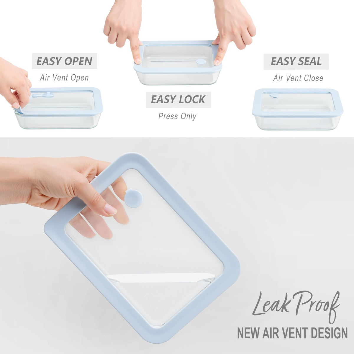 Urban Green microwave-safe glass container with vent-lid for quick reheating.