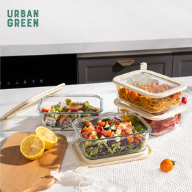 Urban Green oven-safe glass container suitable for reheating meals