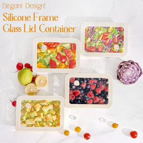 Urban Green rectangle 87oz glass container for big batch storage.