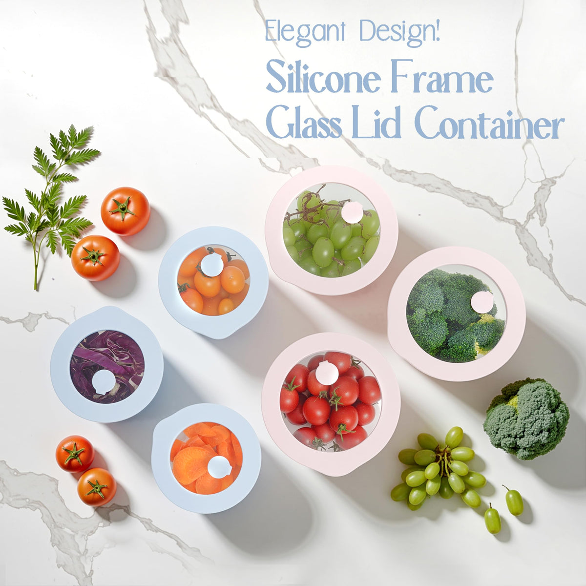 Urban Green rectangle glass container 87oz with silicone framed lid