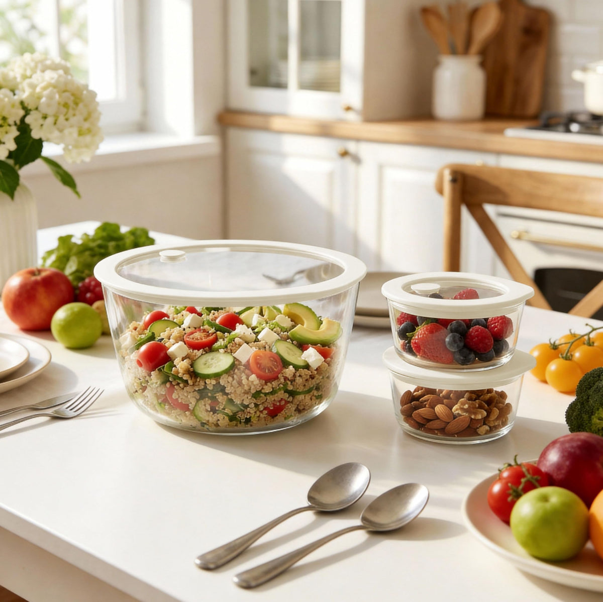Urban Green round 15oz container compact snack storage.