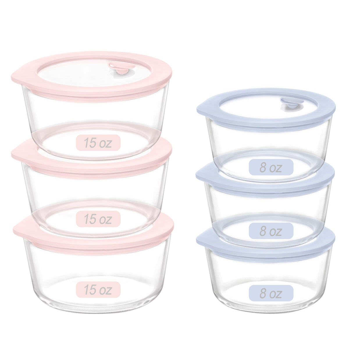 Urban Green round glass container 15oz with silicone-framed lid for fresh leftovers