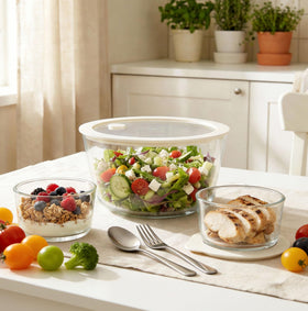 Urban Green complete set with glass lids promotes plastic-free meals.