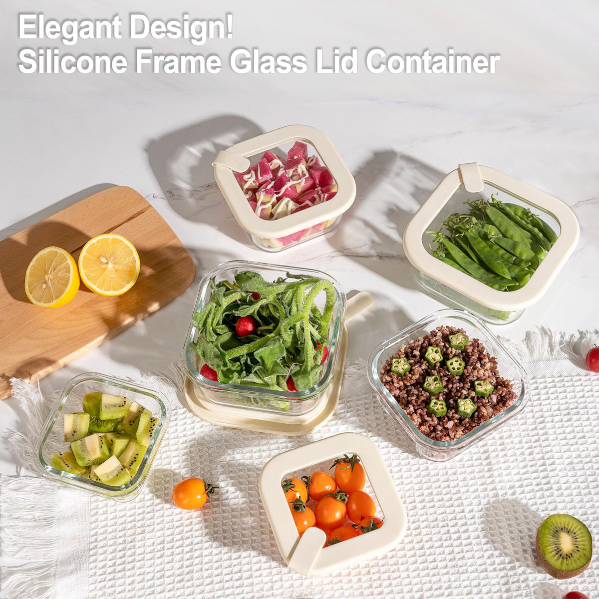 Urban Green silicone-framed lids provide a secure seal for freshness