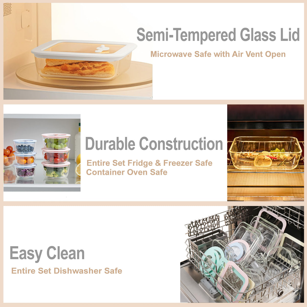 Urban Green square 20oz container with silicone frame, ideal for lunch prep