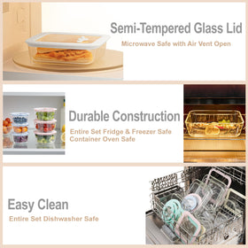 Urban Green square 20oz container with silicone frame, ideal for lunch prep