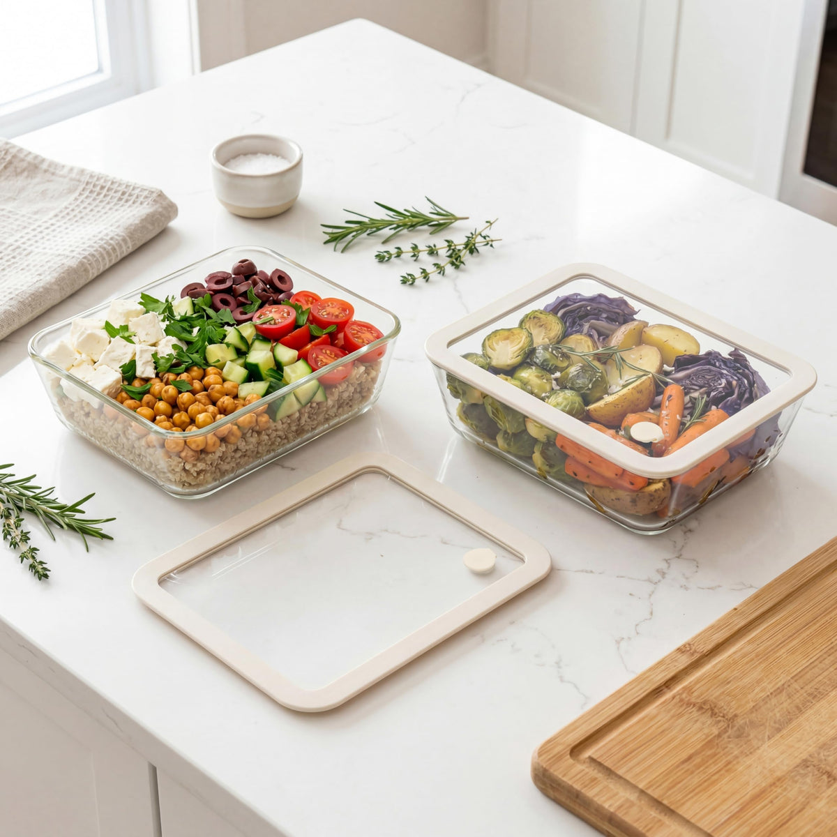 Urban Green square 20oz glass container great for lunches and snacks