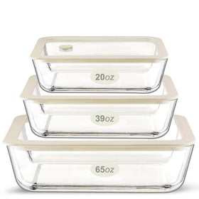 Urban Green square 65oz container with silicone framed lid, leak-proof meal prep