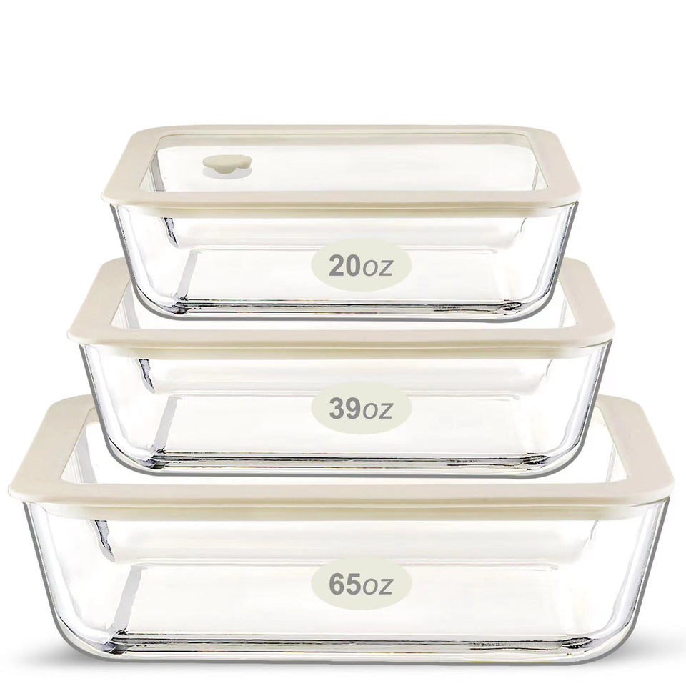 Urban Green square 65oz container with silicone framed lid, leak-proof meal prep