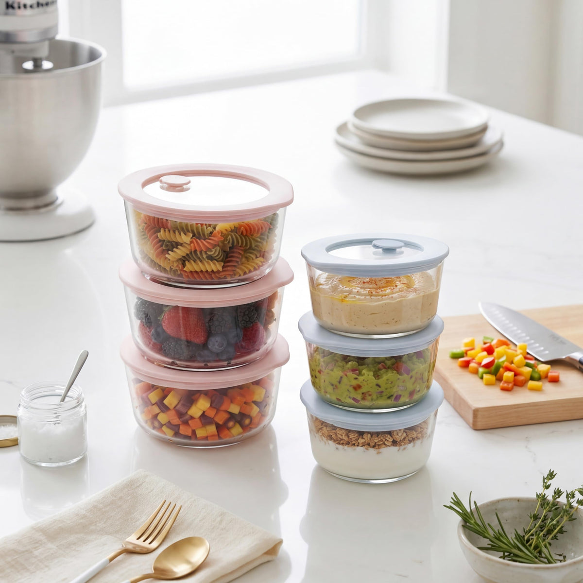 Urban Green square glass container 20oz, perfect for portions