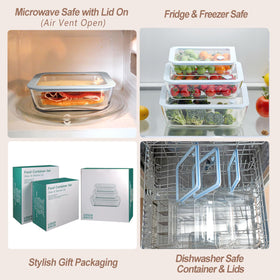 Urban Green square glass container 65oz with airtight silicone lid