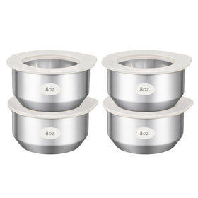 Urban Green stainless-steel container with glass lid—4-pack for fresh, plastic-free storage.