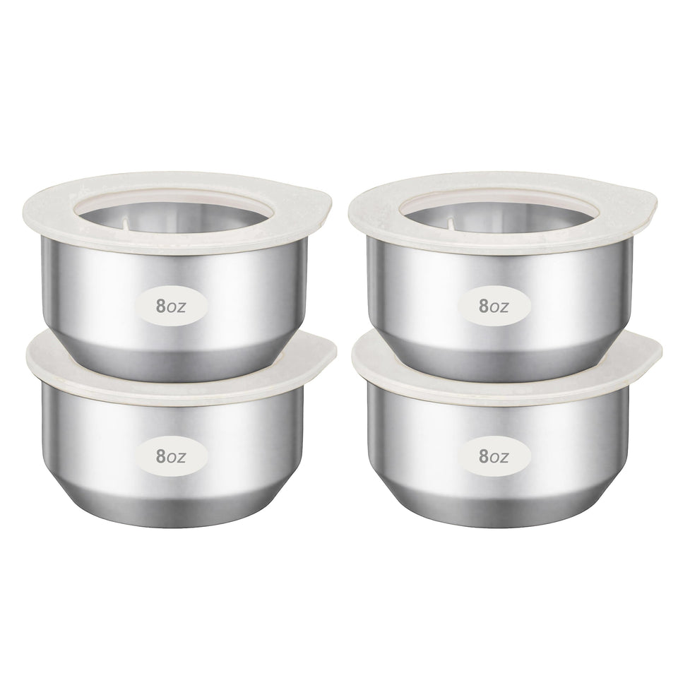 Urban Green stainless-steel container with glass lid—4-pack for fresh, plastic-free storage.